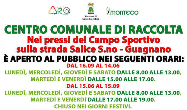 Salice Salentino. Apre il nuovo Centro Comunale di Raccolta